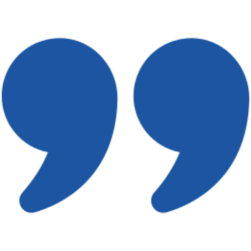 Stylized blue quotation marks design