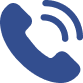 Blue phone icon with signal waves